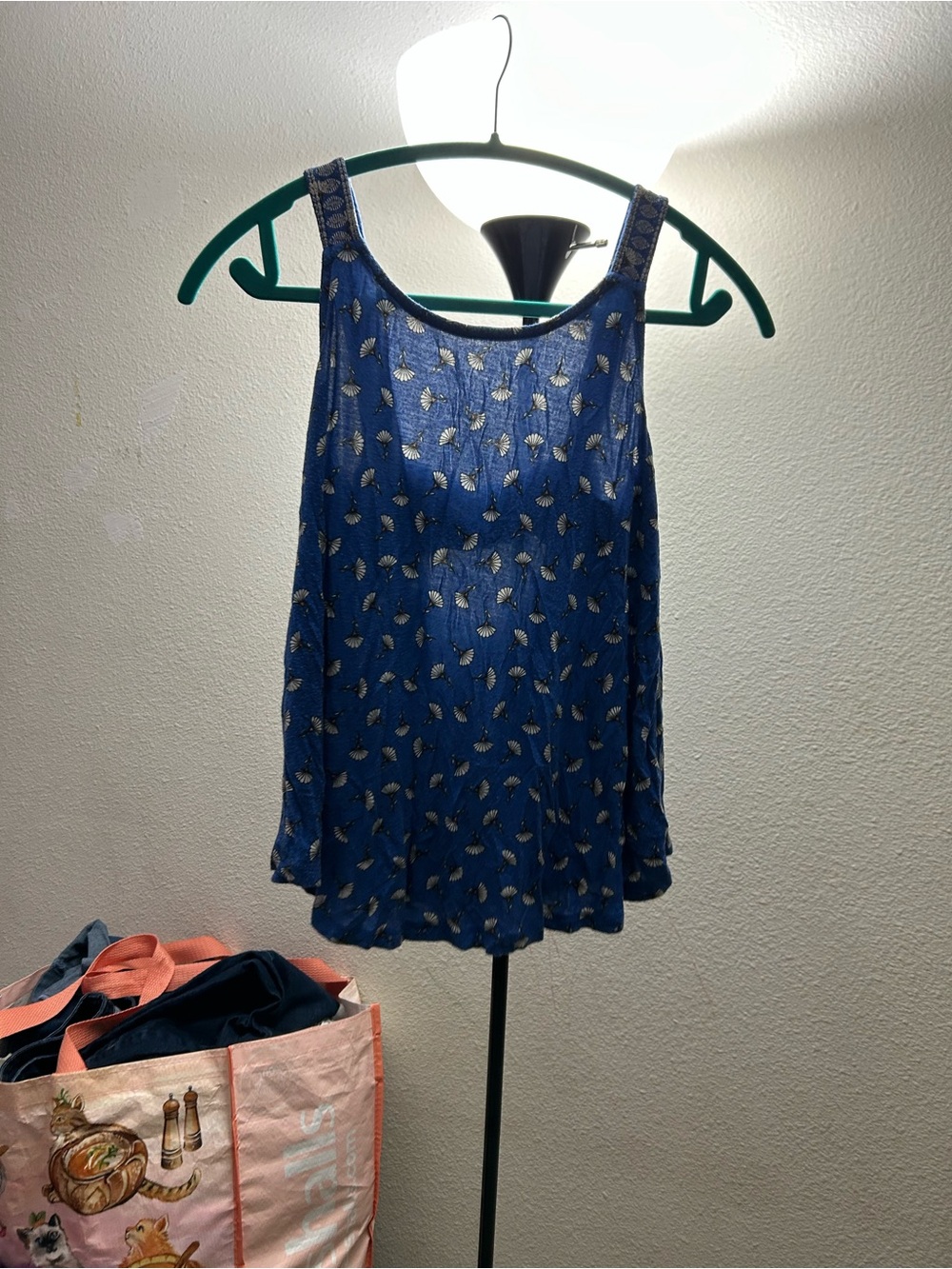 Blue Sleeveless Printed Women's Tank Top
